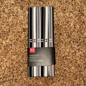 Under Armour Black/White/Gray Striped Headbands